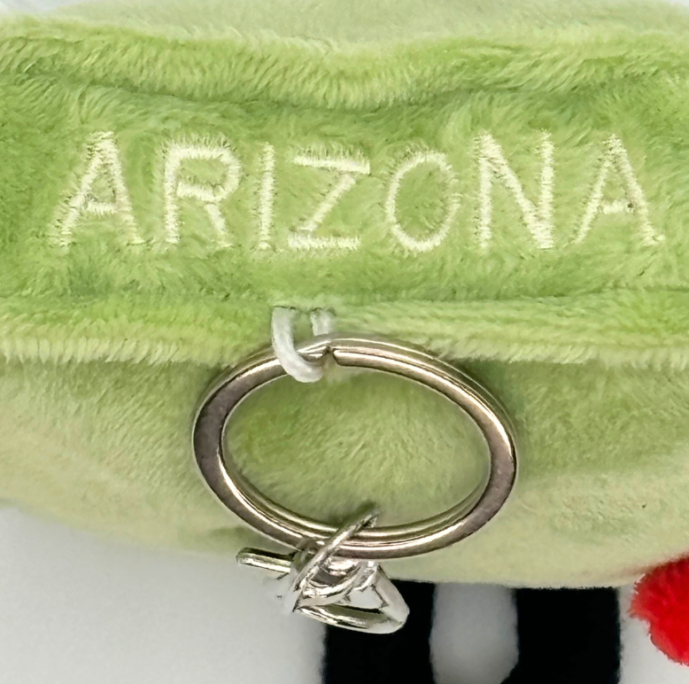 4-inch Arizona-shaped plush bag charm mini, perfect for backpacks and keyrings, with detailed stitching