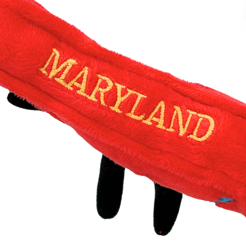 4-inch Maryland-shaped plush bag charm mini, perfect for backpacks and keyrings with detailed stitching