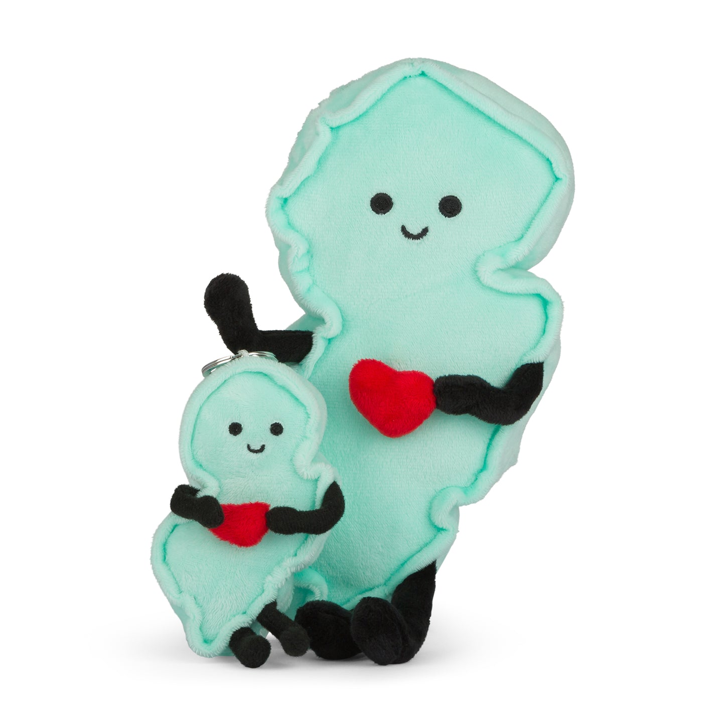 4-inch New Jersey-shaped plush bag charm mini, perfect for backpacks and keyrings with detailed stitching