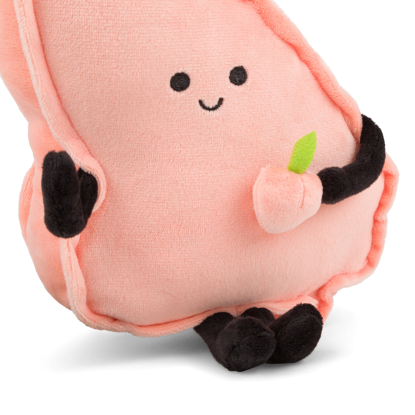 Georgia-shaped stuffed state plush holding a tiny peach, perfect for collectors and educational use with detailed stitching.