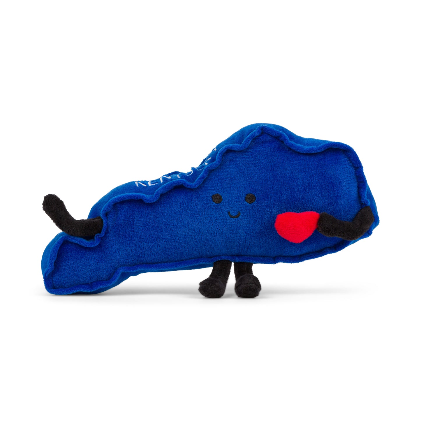 Kentucky-shaped stuffed state plush, perfect for collectors and educational use with detailed stitching and soft materials.