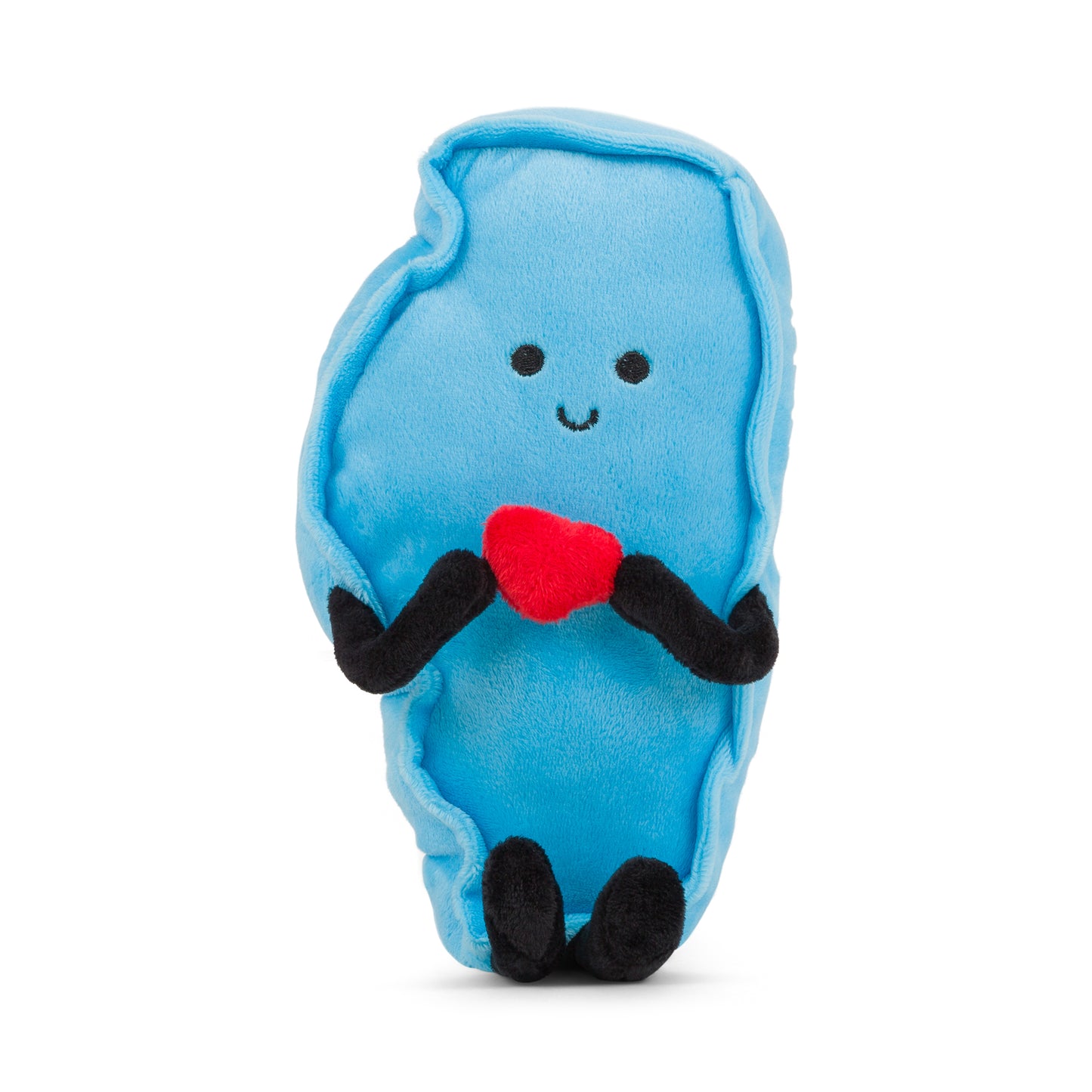 Illinois-shaped stuffed state plush, perfect for collectors and educational use with detailed stitching and soft materials.