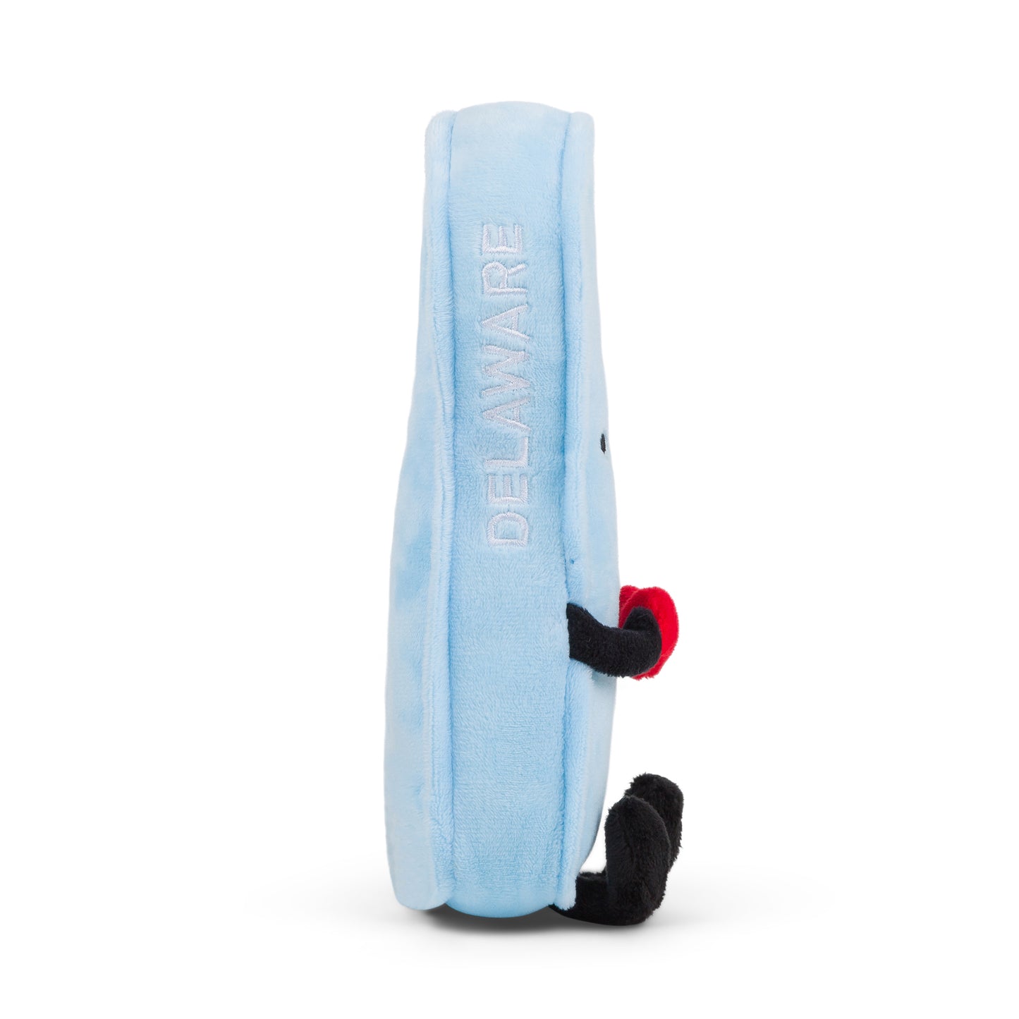 4-inch Delaware-shaped mini stuffed magnet, perfect for fridges and lockers with detailed stitching.