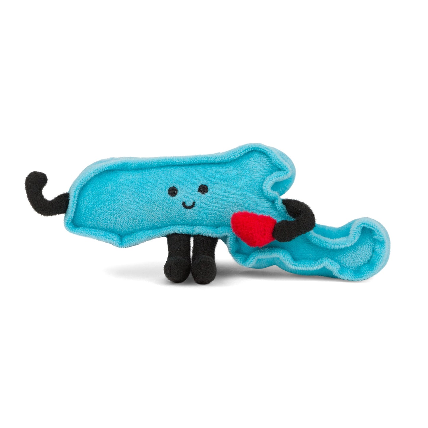 4-inch Massachusetts-shaped mini stuffed magnet, perfect for fridges and lockers with detailed stitching.