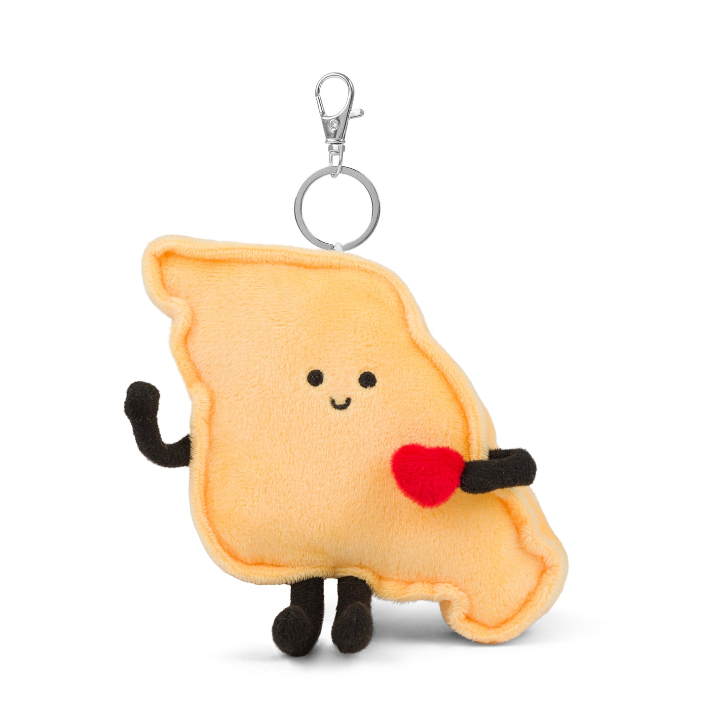 4-inch Missouri-shaped plush bag charm mini, perfect for backpacks and keyrings with detailed stitching.