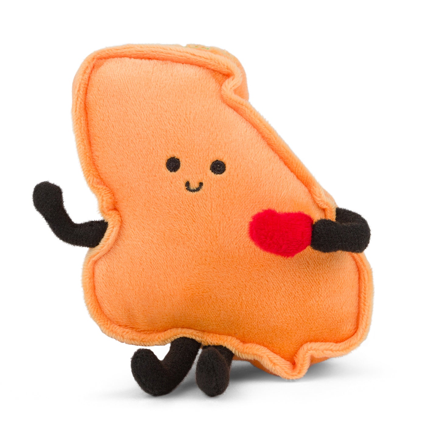 4-inch Georgia-shaped mini stuffed magnet with a tiny peach, perfect for fridges and lockers with detailed stitching