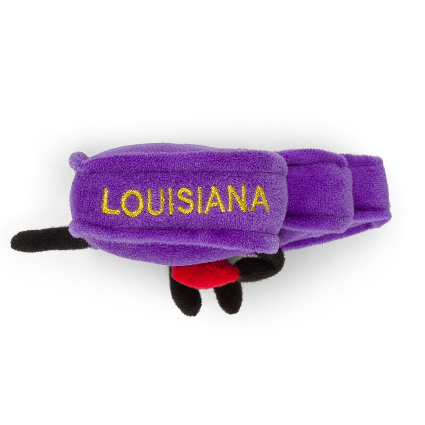 4-inch Louisiana-shaped mini stuffed magnet, perfect for fridges and lockers with detailed stitching