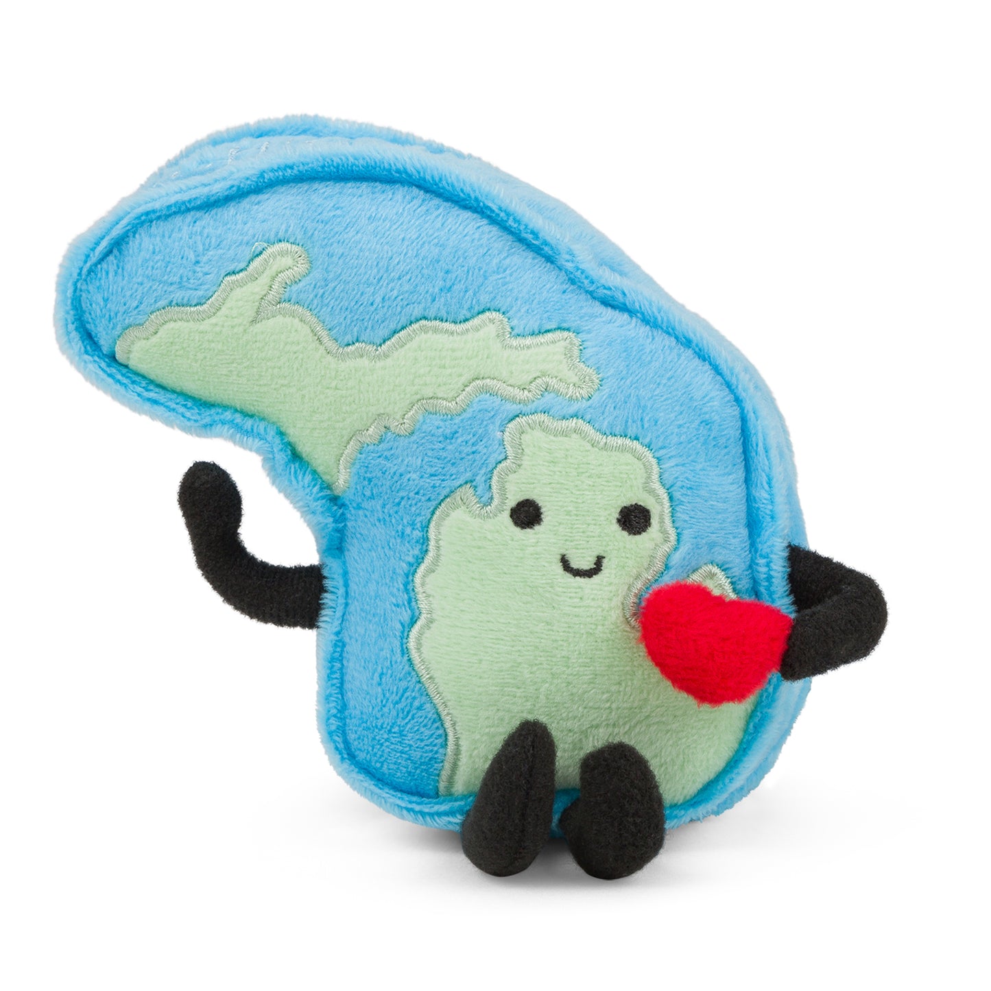 4-inch Michigan-shaped mini stuffed magnet, perfect for fridges and lockers with detailed stitching.