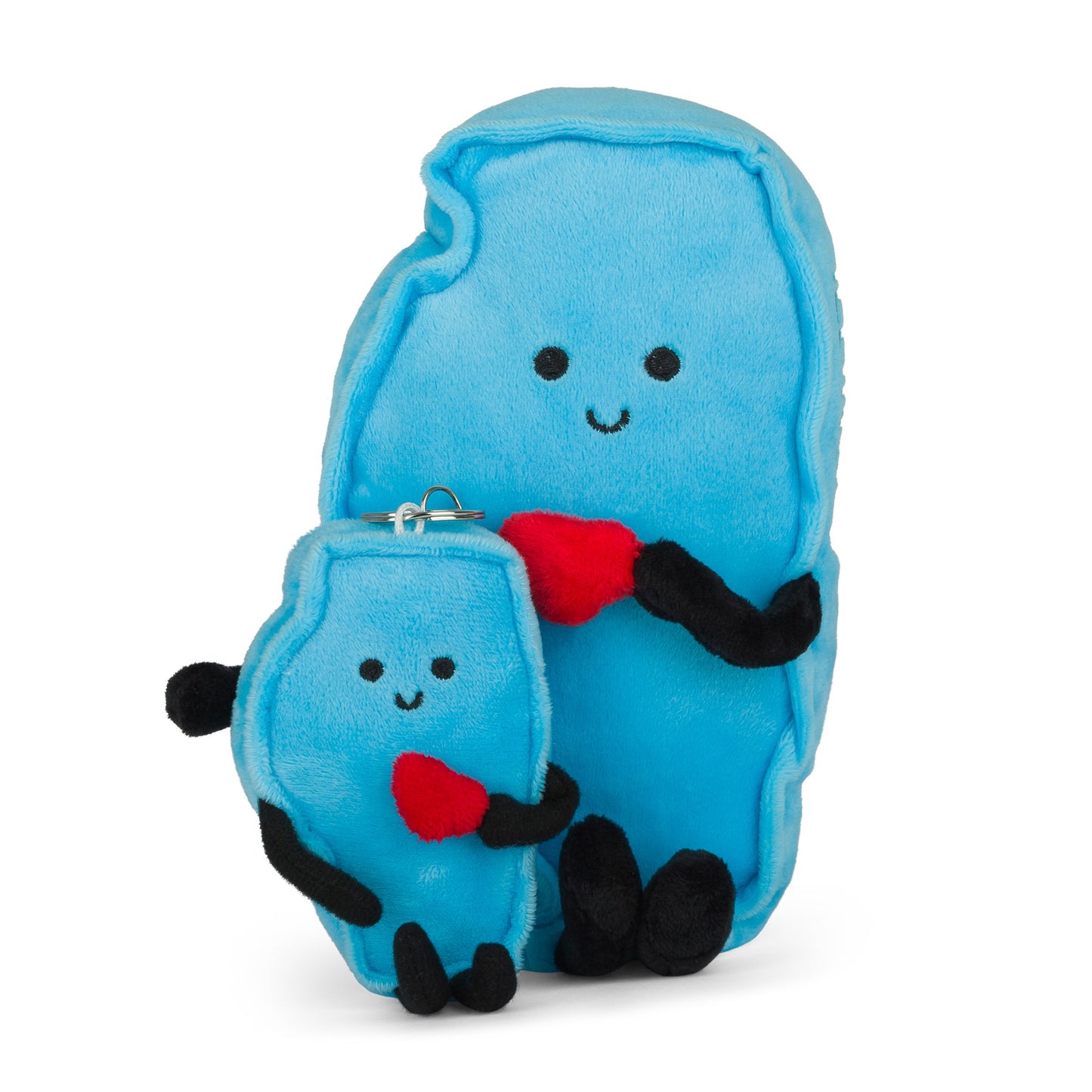 Illinois-shaped stuffed state plush, perfect for collectors and educational use with detailed stitching and soft materials.