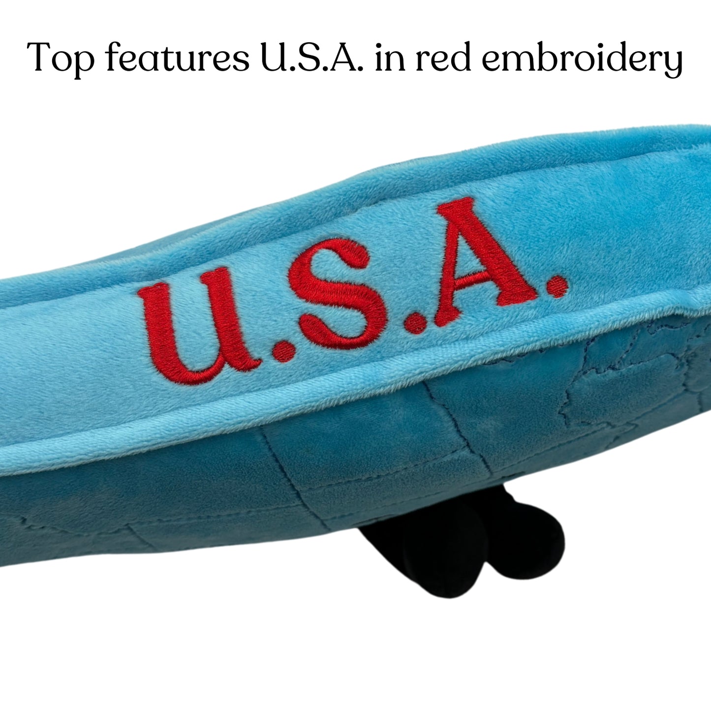 Soft USA plush pillow featuring all 48 contiguous states