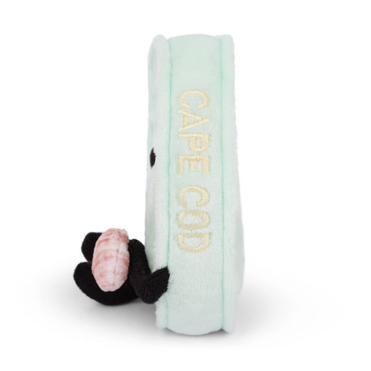 Cape Cod Plush Bag Charm Keychain with Mini Scallop Shell