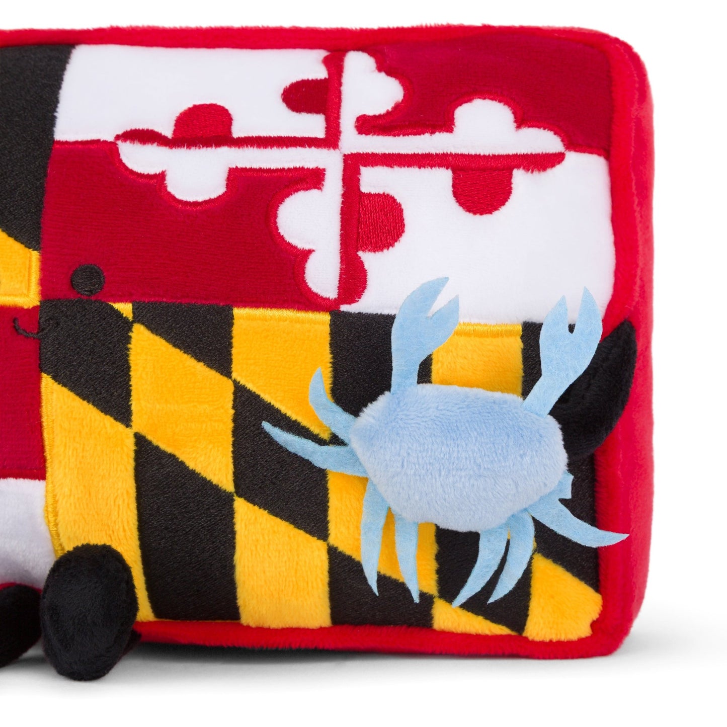 Maryland State Flag Plush with Mini Blue Crab | Maryland Stuffed State Plush