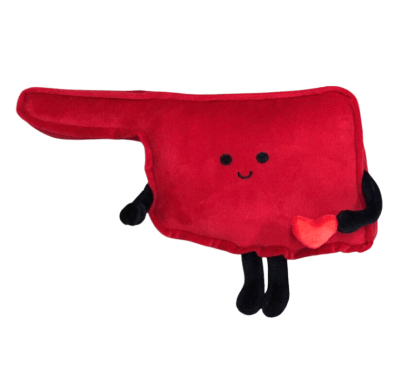Oklahoma Stuffed State Plush | Crimson & Orange – Stuffed States USA