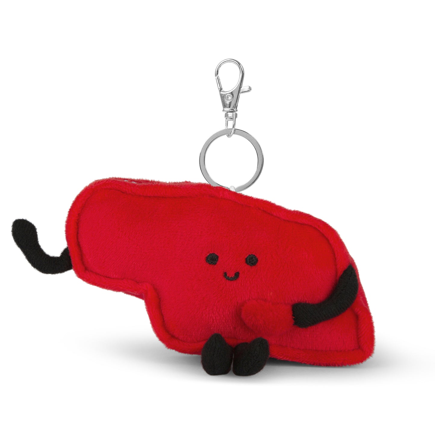 4-inch Nebraska-shaped plush bag charm mini with a tiny plush corn, perfect for backpacks and keyrings with detailed stitching.