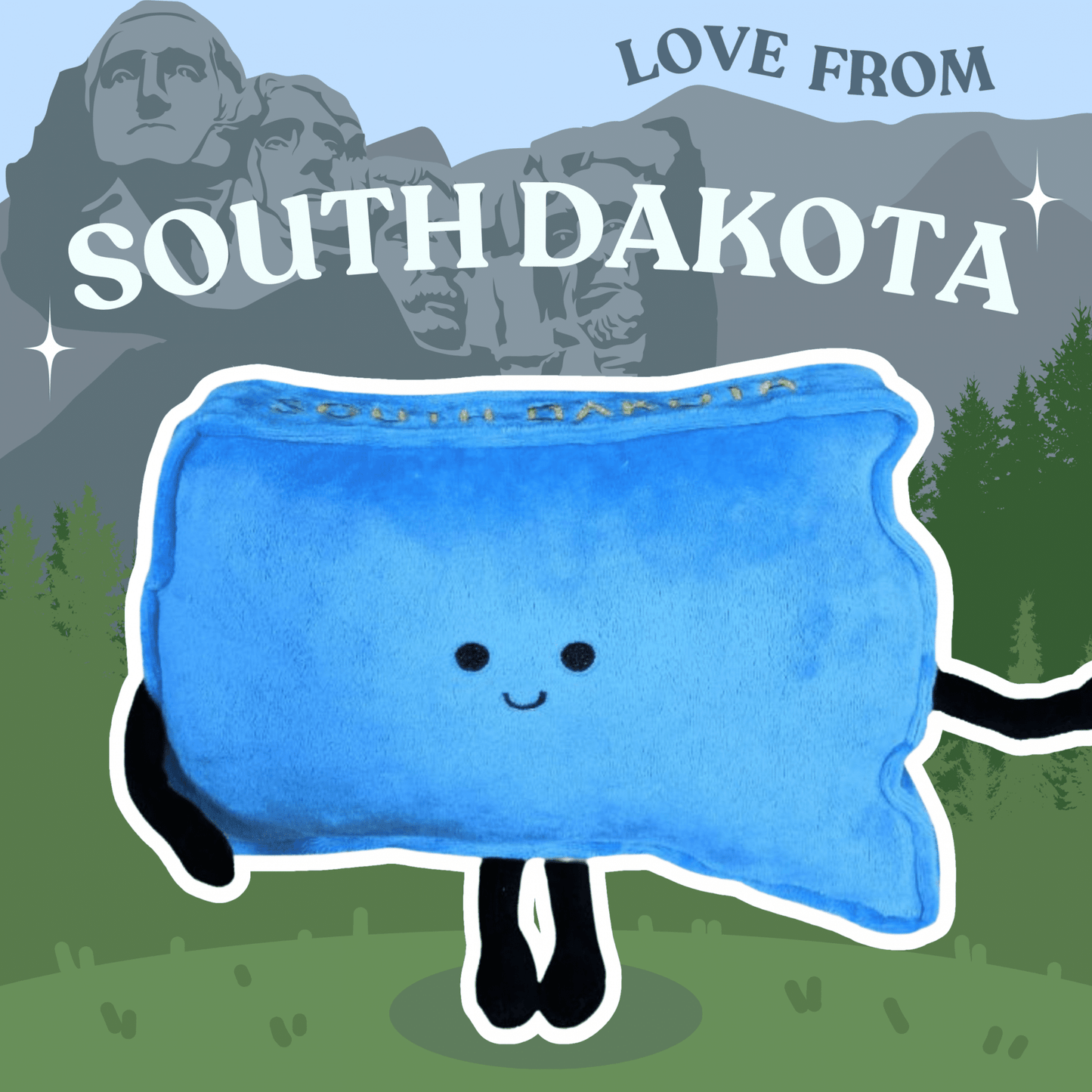 South Dakota Stuffed State Plush – Soft & Cuddly Mount Rushmore Gift