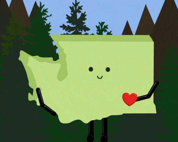Washington Stuffed State Plush – Choose Apple or Heart, Soft PNW Gift