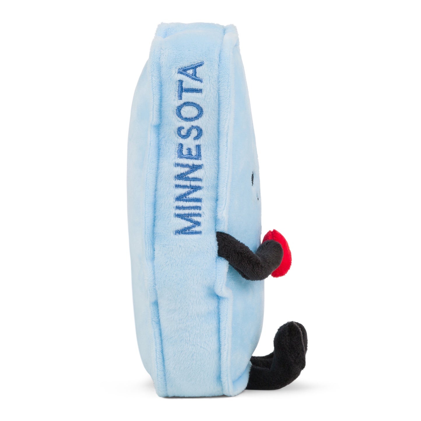 Minnesota-shaped stuffed state plush, perfect for collectors and educational use with detailed stitching and soft materials