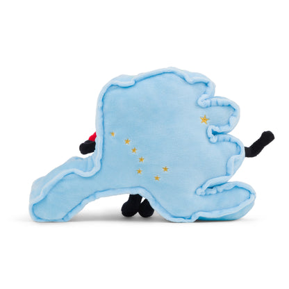 Stuffed plush toy in the shape of Alaska, ideal for collectors, geography learning, and unique gifts.