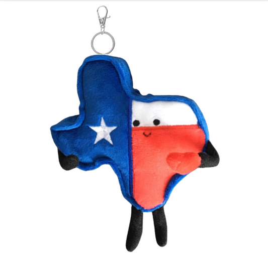 Texas State Flag Stuffed State Keychain – Plush Bag Charm