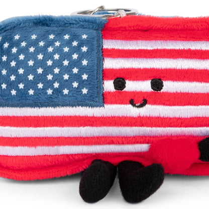 American Flag Bag Charm | Plush USA Keychain