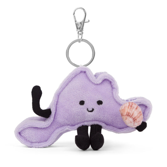 Martha’s Vineyard Plush Bag Charm Keychain with Mini Seashell