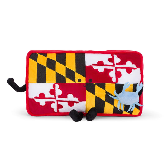 Maryland State Flag Plush with Mini Blue Crab | Maryland Stuffed State Plush