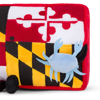 Maryland State Flag Plush with Mini Blue Crab | Maryland Stuffed State Plush