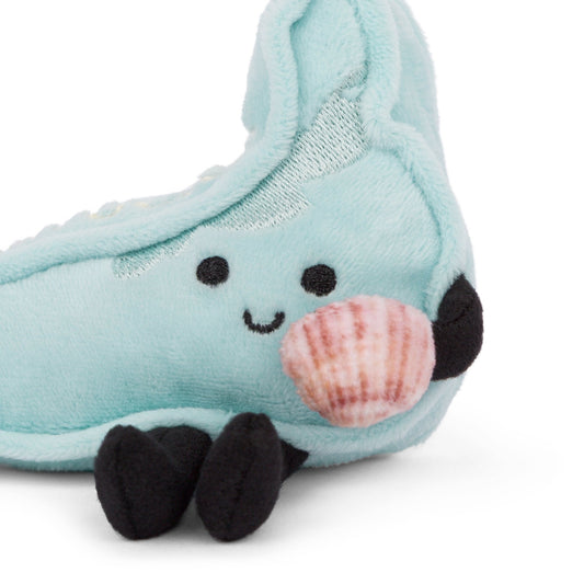Nantucket Plush Bag Charm Keychain with Tiny Seashell
