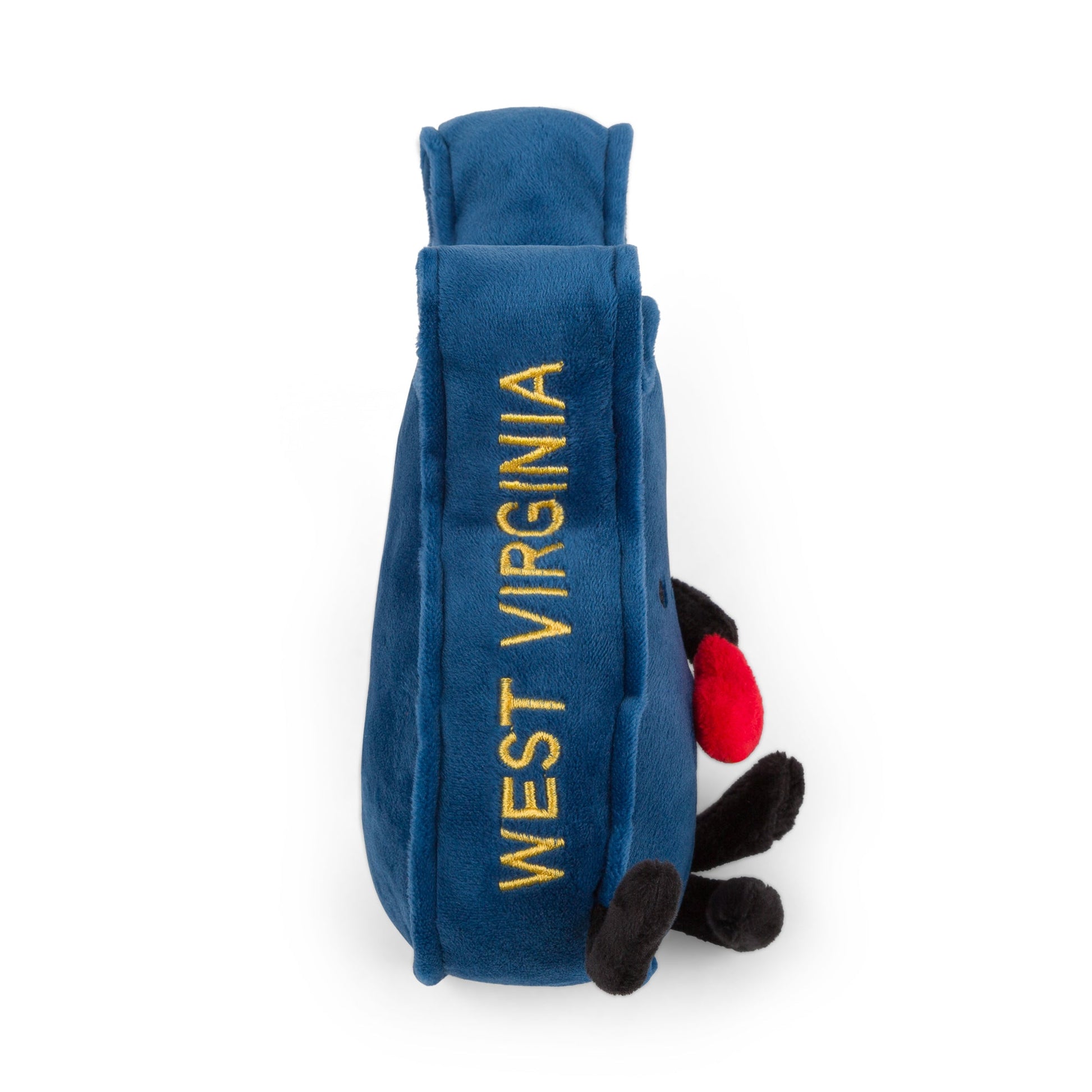 West Virginia Stuffed State – Plush WVU Team Colors, Mountaineers Gift & Souvenir